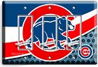 CHICAGO CUBS BASEBALL TEAM 3 GFCI LIGHT SWITCH WALL PLATE SPORT GAME ROOM DECOR