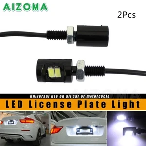 2X White LED Motorcycle & Car License Plate Stud Screw Bolt Light Lamp Bulb 12V - Picture 1 of 11