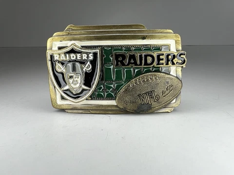 Vegas LA Raiders Classic Logo Belt Buckle NFL Licensed Football Made in USA Vtg Cover