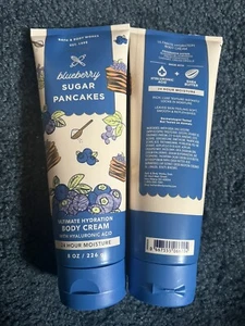 Bath & Body Works 2PC LOT BLUEBERRY SUGAR PANCAKES Ultimate Body Cream Htf - Picture 1 of 1