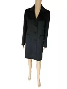Damen Eleganter 100% Premium Cashmere Business Mantel Schwarz Made in Italy S2XL - Bild 1 von 15