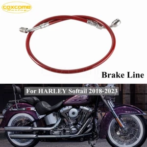 Red Front Upper Brake Line Brake Tube For Harley Softail Low Rider S FXLRS - Picture 1 of 8