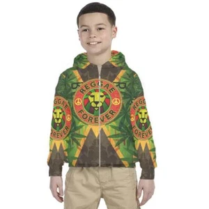 Kids Hoodie Rasta Jamaica Design 7434105219259 Hoodie Unisex For Children - Picture 1 of 4