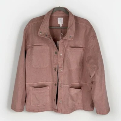 Chaqueta Denim LC Lauren Conrad Anorak Rosa Polvorienta Talla 2X Nueva Foto 1 de 4