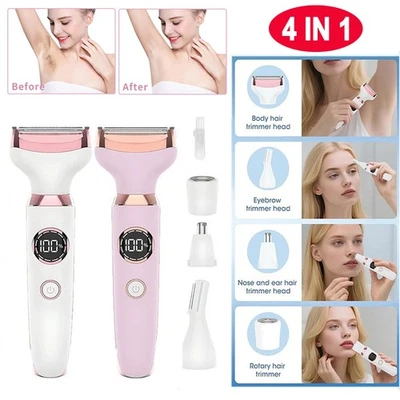 Women Electric Razor Body Trimmer Painless Shaver Leg Face Hair Removal Wet Dry - image 1 of 4