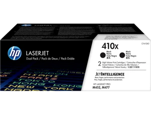 HP 410X 2-pack High Yield Black Original LaserJet Toner Cartridges, Per - Afbeelding 1 van 8