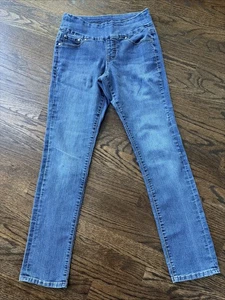 JAG Pull On Straight Damengröße 8 dunkle Waschung blau Denim Jeans schmales Bein - Bild 1 von 12