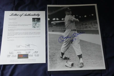 Foto autografiada de Mickey Mantle 11x corsé novato carta de PSA Yankees de béisbol Foto 1 de 4