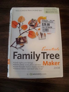 Family Tree Maker Essentials 2008 PC CD-ROM Software Ancestry.com 5 discs - Afbeelding 1 van 4