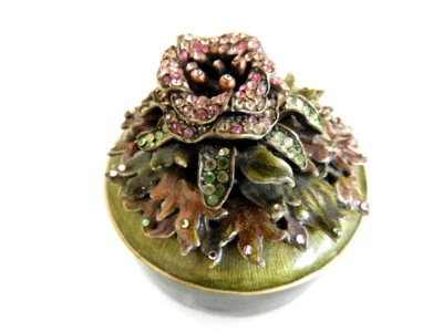 Caja de baratija cubierta de vidrio y esmalte Jay Strongwater con cristales de Swarovski - ¡COMO NUEVA! Foto 1 de 3