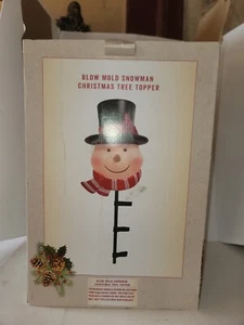 Blow Mold Snowman Christmas Tree Topper  Cracker Barrel Light Up Indoor/outdoor - Picture 1 of 8