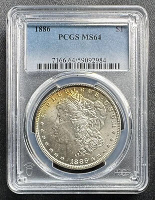 1886-P Morgan Silver Dollar, 90% Silver, PCGS MS64, #96 - Image 1 of 4