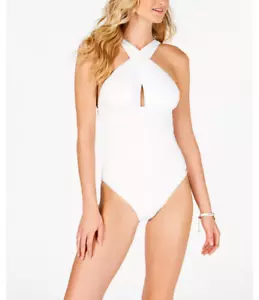 Traje de baño para mujer Michael Kors blanco elástico de una pieza talla 12 12 12196 - Imagen 1 de 2