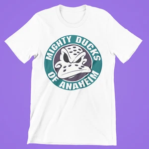 Mighty Ducks Anaheim NHL Hockey Disney Movie VTG Premium Blend Graphic T-Shirt - Picture 1 of 29
