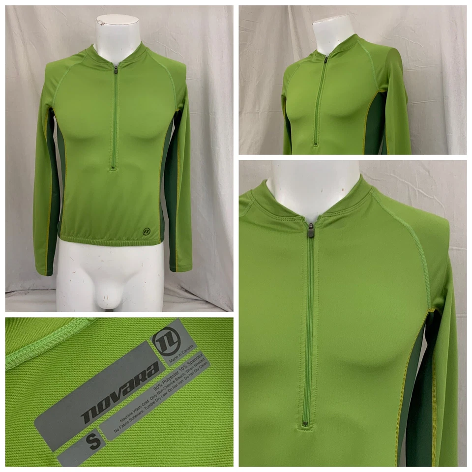 Jersey de ciclismo Novara S verde 1/2 cremallera manga larga poliéster elástico YGI Y1-552 Foto 1 de 4