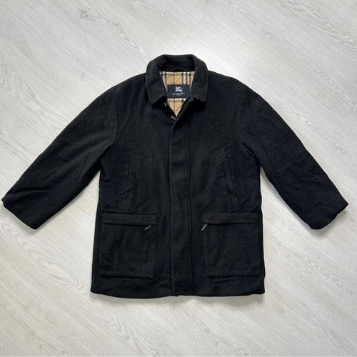 Burberry (M L) men‘s vintage wool coat black anthrazit 00s classy style