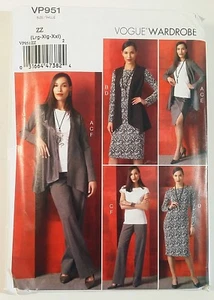 Vogue 951 Womens Misses Wardrobe Jacket Dress Pants Skirt Top Vest XS to XXL - Picture 1 of 6