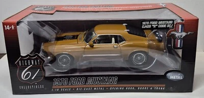 1970 Ford Mustang CJ428 R CODE SCJ Highway 61 Diecast 1:18 Car - Gold - Image 1 of 4