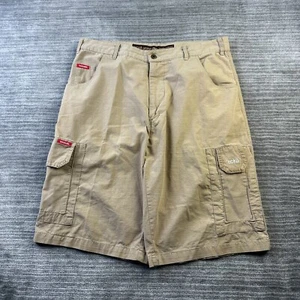 Ecko Unltd Cargo Shorts Mens 34 Beige Tan Khaki Wide Leg Y2K Skater Grunge - Picture 1 of 11