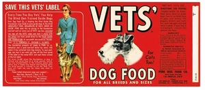 ORIGINAL VINTAGE DOSENETIKETT HUND KATZE TIERFUTTER 1954 SEHENDES AUGE HUND BLIND TIERÄRZTE 2 - Bild 1 von 1