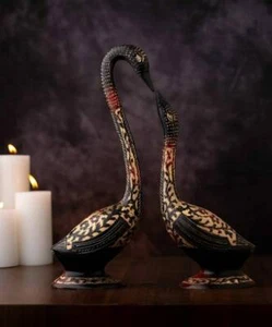 Swans Brass Statue(Set of 2), Home Decor Gift, Indian Brass Art, Brass God Idol - Picture 1 of 2