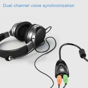USB To 3.5mm Mic/Headphone Jack Stereo Headset Audio Sound Card 7.1 M0Z3 - Picture 1 of 12