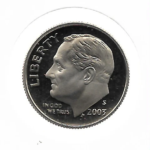 Rare Old US Roosevelt Dime 2003-S Gem Proof Cameo DCAM Collection Coin LOT:K81 Cover