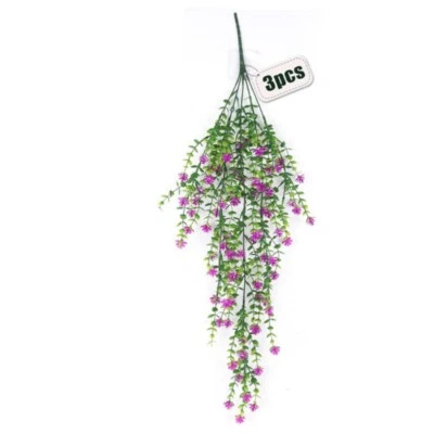 Juego de 3 flores artificiales plantas colgantes hiedra falsa vid decoración de pared para el hogar 30" Foto 1 de 4