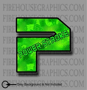 Calcomanía pegatina ventana críptica verde camuflaje Ford Powerstroke turbo diésel P - Imagen 1 de 2