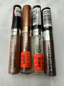 4 Tubes Lot RIMMEL Vinyl Gloss Mirror Shine Lipgloss Bronze Stars - Picture 1 of 3
