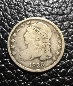 Moneda de diez centavos de busto tapada 1835 - en muy buen estado INV#6625 - Imagen 1 de 2
