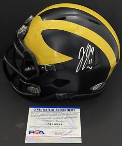 JJ McCarthy Signed Autographed Michigan Wolverines Mini Helmet PSA/DNA