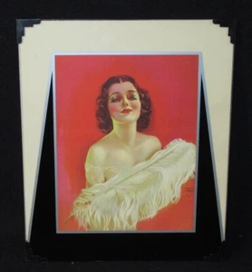 Original 1930s Litho. Alberto Vargas Illustration Art in Old Original Glass Deco - Picture 1 of 7