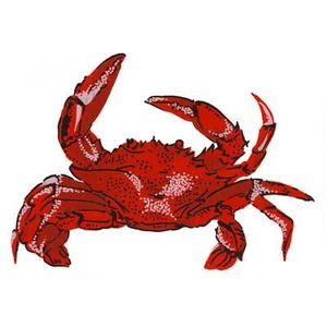 Red Crab Crustacean Seafood Overglaze Ceramic Decals - Picture 1 of 6