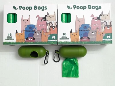 480 Green Quality Biodegradable Pet Waste Poop Bags With 2 Dispensers, 32 Rolls - Image 1 of 4