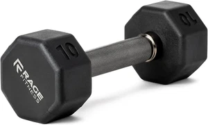 Rubber Coated Dumbbells - No Roll Design Easy-Grip Steel Knurled Handle, Weights - Picture 1 of 12