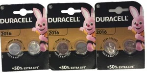 6 x Duracell CR2016 3V Lithium Coin Cell Battery 2016 DL2016 BR2016 - Picture 1 of 3