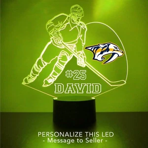 Nashville Predators Night Light Personalized FREE NHL Hockey LED Sports Fan Lamp - Picture 1 of 12