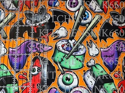 Custom Halloween Sushi 100% Cotton Fabric 1/4 Yard  10”x56” Bargain - Image 1 of 2