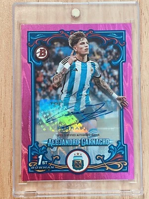 2023 Topps Fileteado Alejandro Garnacho Pink Auto RC Argentina /50 1st Bowman - Image 1 of 2