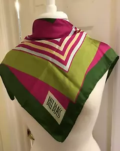Vintage Bill Blass Seidenschal mehrfarbig geometrisches Design handgerollter Sq Schal - Bild 1 von 7
