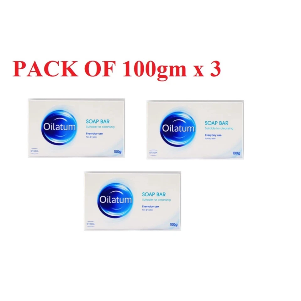 3 件 100 克 OILATUM 日常肥皂棒干性皮肤清洁保湿保护 — 第 1/3 张图片
