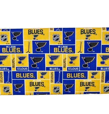 St Louis Blues ~ Block Pattern NHL Cotton Fabric 1/4 Yard 9” X 44” New - Image 1 of 4