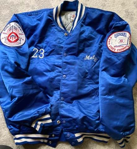 Classic Jock Satin Baseball Jacket - Slo-Pitch Champs Cover