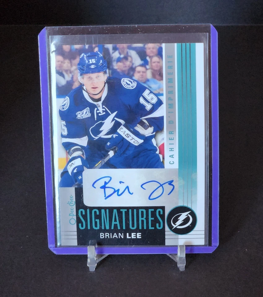 2013-14 O-PEE-CHEE BRIAN LEE AUTO OPC-BL OPC SIGNATURES Autograph Lightning - Image 1 of 2