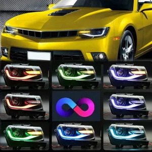 RGB LED DRL VLAND Headlights For Chevrolet Camaro 5th Gen 2014-2015 Assembly - Picture 1 of 15