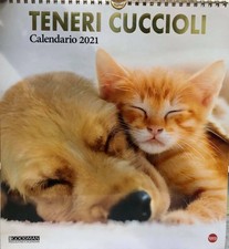 Calendario Parete Verticale Quadrato Cani Gatti Teneri Cuccioli Anno 2021