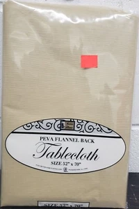 Peva Vinyl Tablecloth 52" x 70" Oblong (4-6 people) SOLID BEIGE COLOR 21, BH - Picture 1 of 4