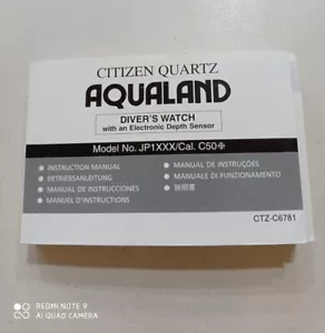 CITIZEN acqualand C50 **** istruzioni NUOVE - Foto 1 di 2