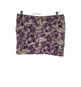 Mambo Skirt Size UK 8 Corduroy Mini Purple Floral Short Summer Cotton 90s - Picture 1 of 11